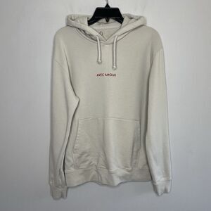 VIOLETTE_FR x Bisous Skateboards Hoodie Women Medium Beige Logo AVEC AMOUR